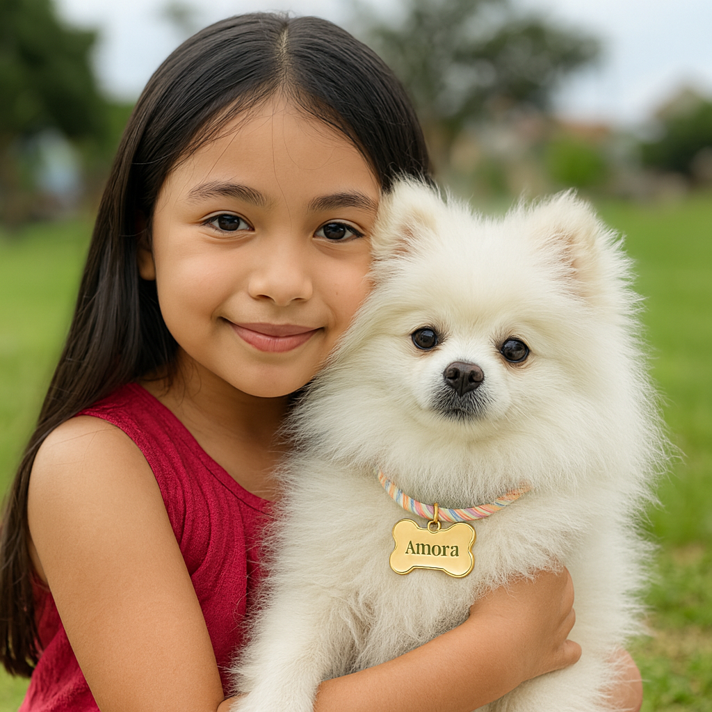 Coleira Pet Personalizada Nome Colar Pescoço Identificação Cães Cachorro Ossinho Folheado Ouro 18K