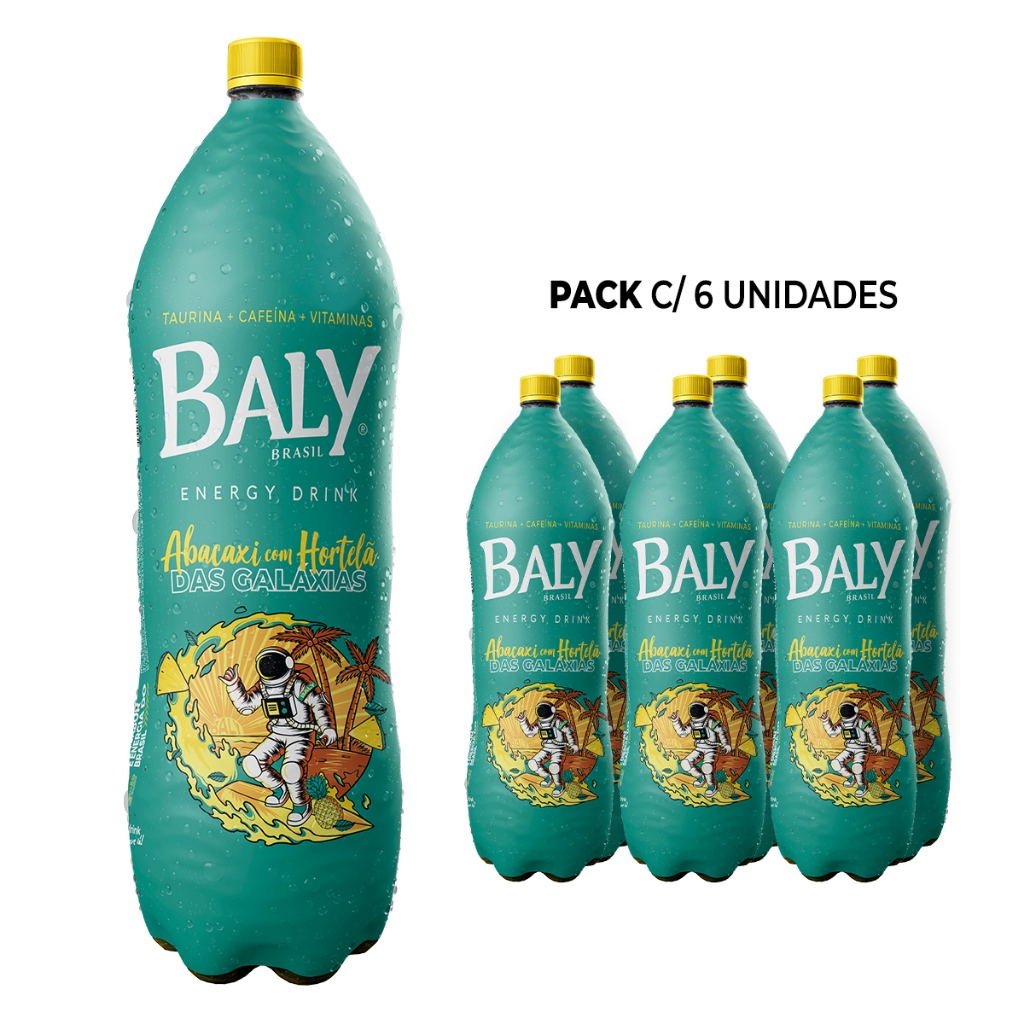 Pack Energético Baly Energy Drink Abacaxi com Hortelã 2l em Oferta na Shopee