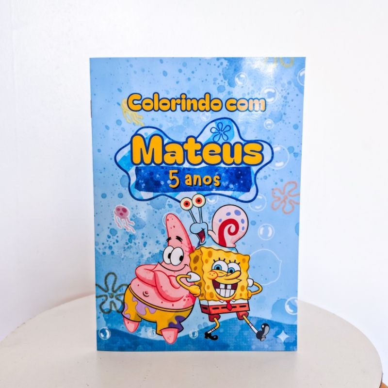 Kit livrinhos de colorir personalizado para lembrancinhas bob esponja - mimos, aniversário, festa infantil, revistinha,