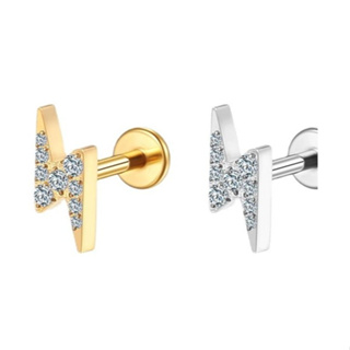 ⚡Piercing Tragus Rayo Cravejado Aço Cirúrgico Antialérgico Unissex – Não Escurece em Oferta na Shopee