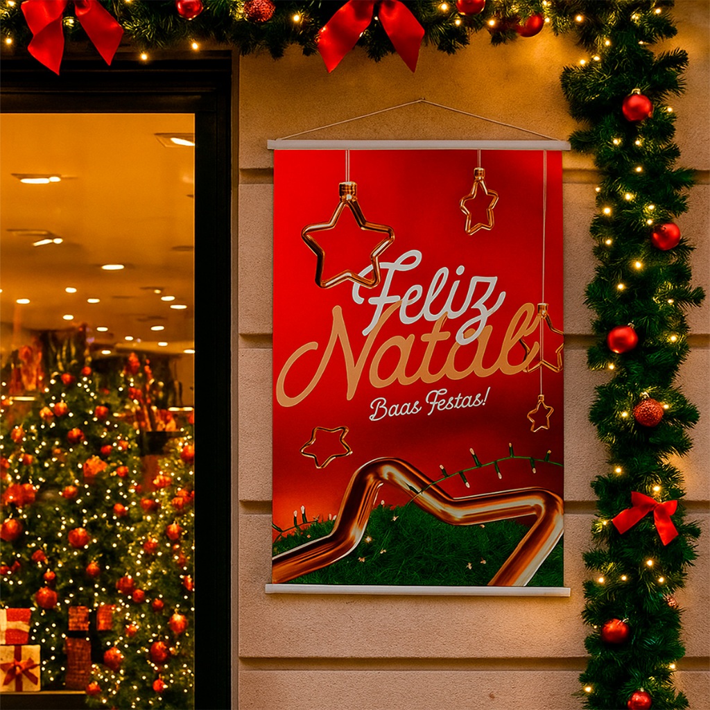 Banner Pronto Feliz Natal Boas Festas 60x90cm 3 modelos