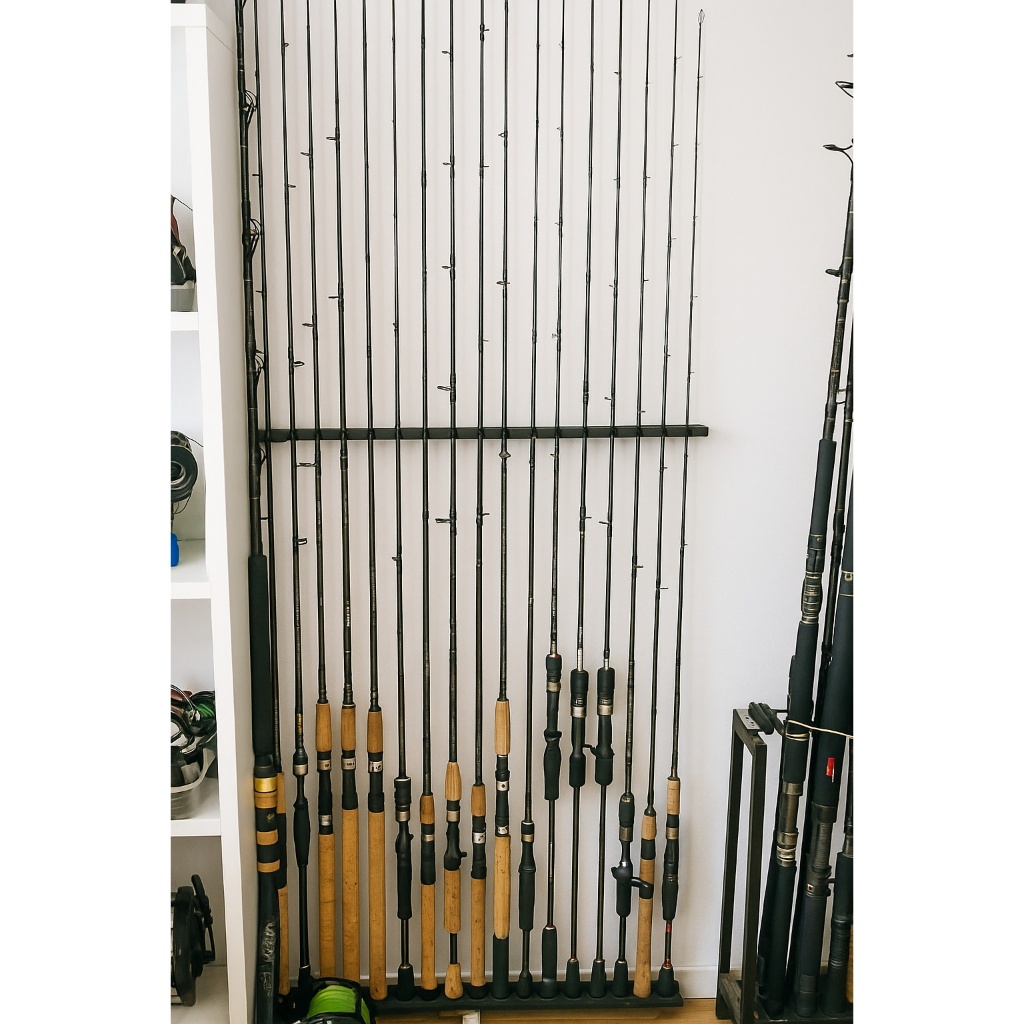 Suporte Rack Organizador de Varas de Pesca Pescar Stick Rack Expositor 16 varas