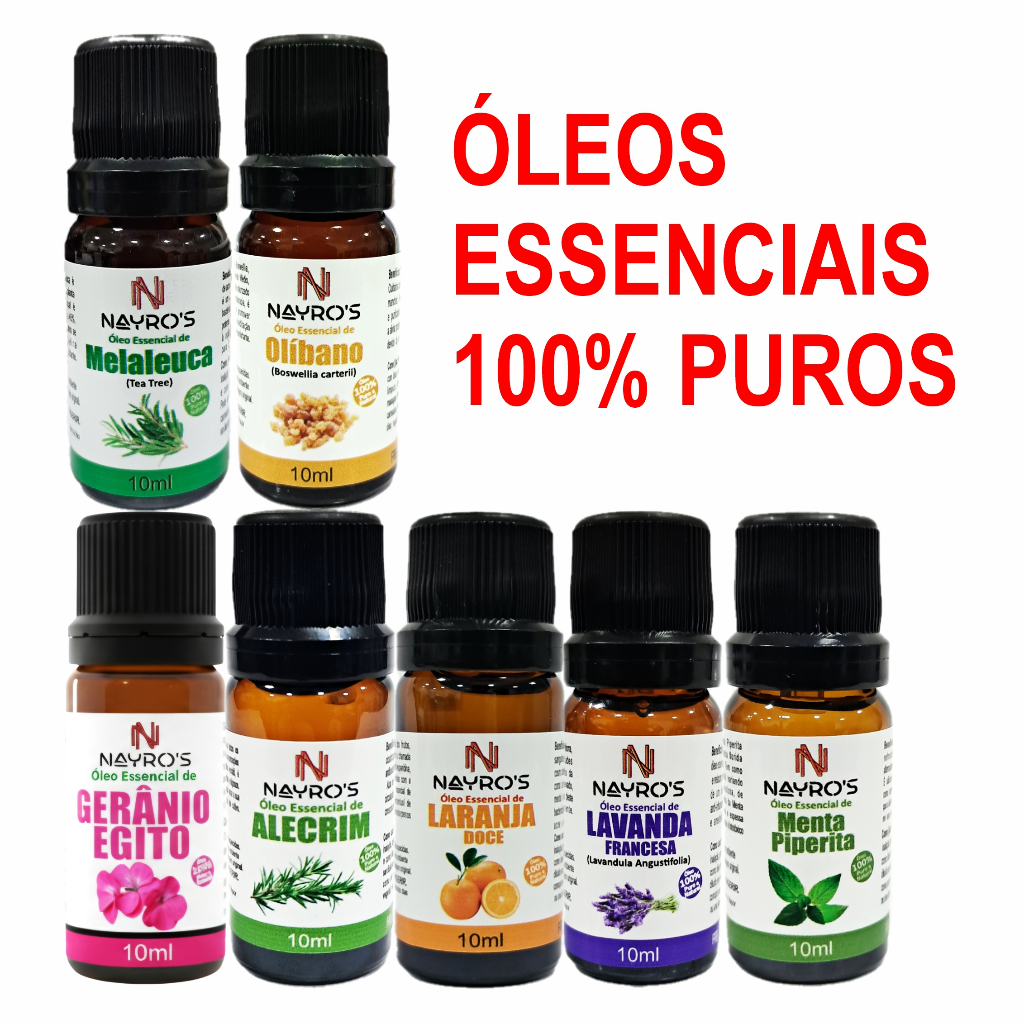 Óleos Essenciais 100% Puros | Aroma Potente, Aromaterapia, Ansiedade, acnes, insonia, respiração