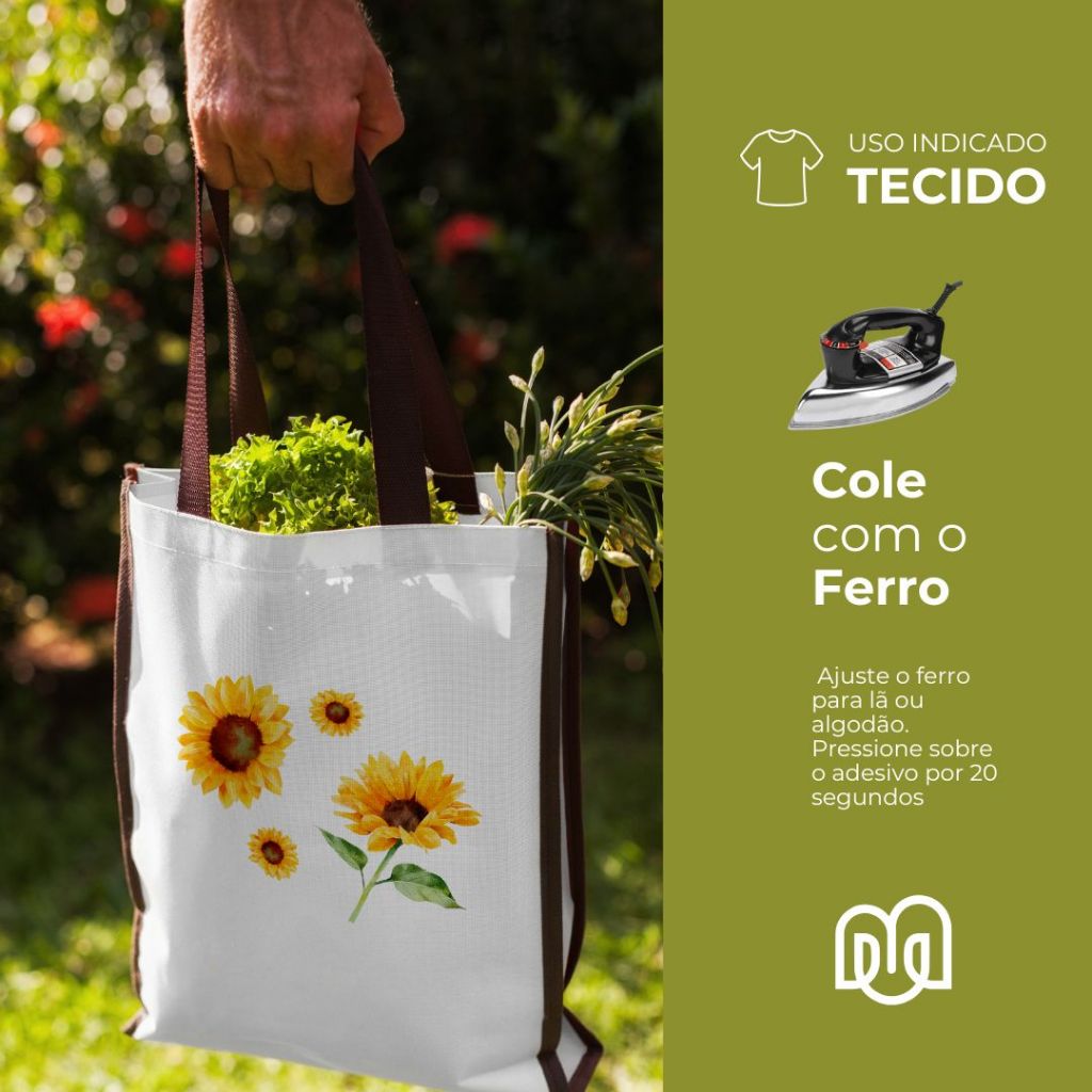 Adesivo Termocolante Girassol DIY DTF para Tecido Flores para Roupa, Bolsa, Almofada Cole com Ferro — imagem 2 de 2