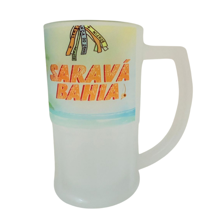 Caneca de Chopp 340ml – Saravá Bahia Baianos Umbanda Baianas - Zé do Coco, Maria do Balaio, Zé do Berimbau, Maria Bonita