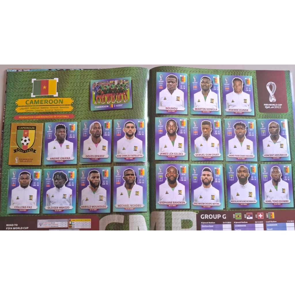CAMARÕES FIGURINHAS COPA DO MUNDO 2022 ( VENDA POR UNIDADE ) ORIGINAIS PANINI