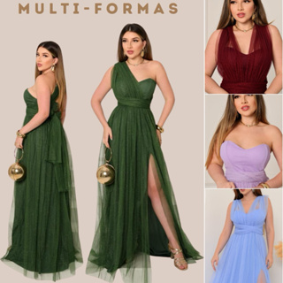 Vestido de Festa Versátil Multiformas Sofisticado Glamour Tendência Moda Festa| Madrinha, Casamento, Formatura, Longo em Oferta na Shopee
