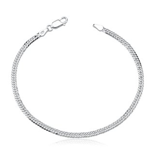Pulseira Masculina de Prata 925 Grumet Dupla com 3mm e 21cm