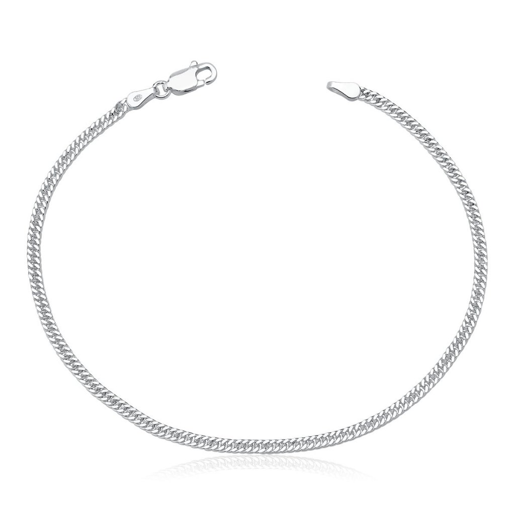 Pulseira Masculina de Prata 925 Grumet Dupla com 2mm e 21cm