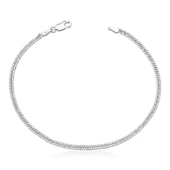 Pulseira Masculina de Prata 925 Grumet Dupla com 2mm e 21cm
