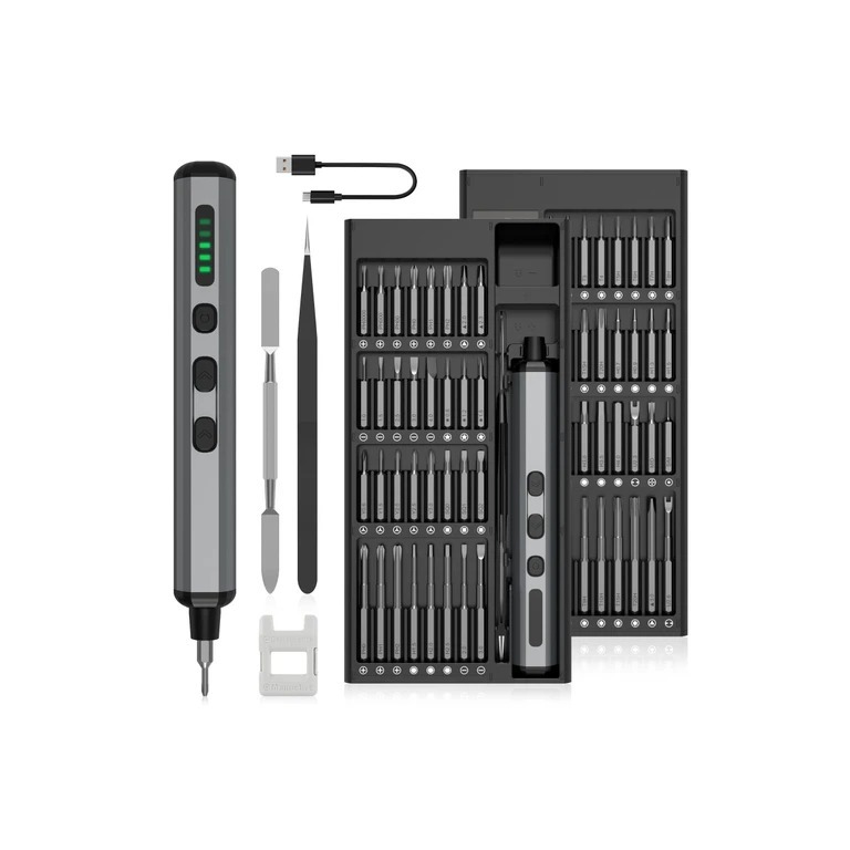 Kit Mini Parafusadeira Chave De Precisão Elétrica Recarregável LED Manutenção Celular Notebook Pc