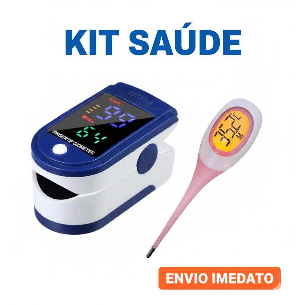 Kit Saúde Express: Termômetro Digital 8s + Oxímetro  – Medição Instantânea, Fácil e Segura! em Oferta na Shopee