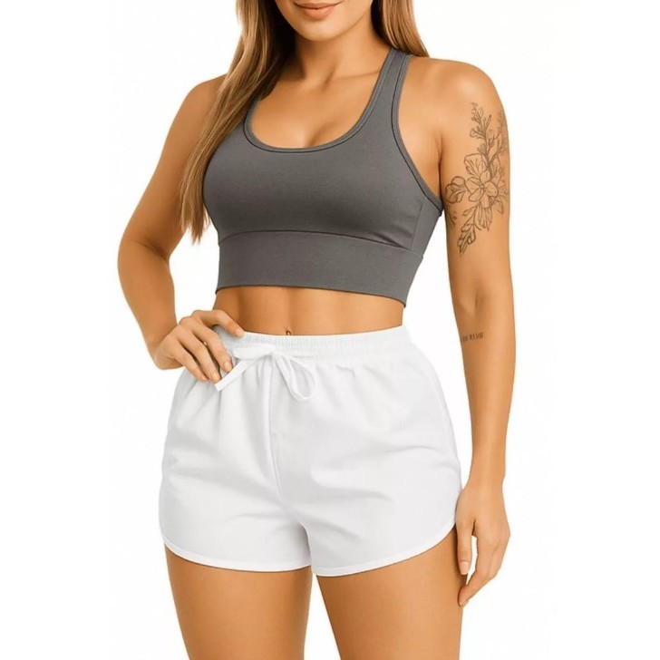 Short Feminino praia Tactel Com Elastano shortinho Saída De Banho academia treino piscina short praia feminino