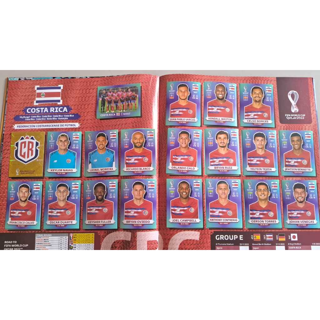 COSTA RICA FIGURINHAS COPA DO MUNDO 2022 ( VENDA POR UNIDADE ) ORIGINAIS PANINI