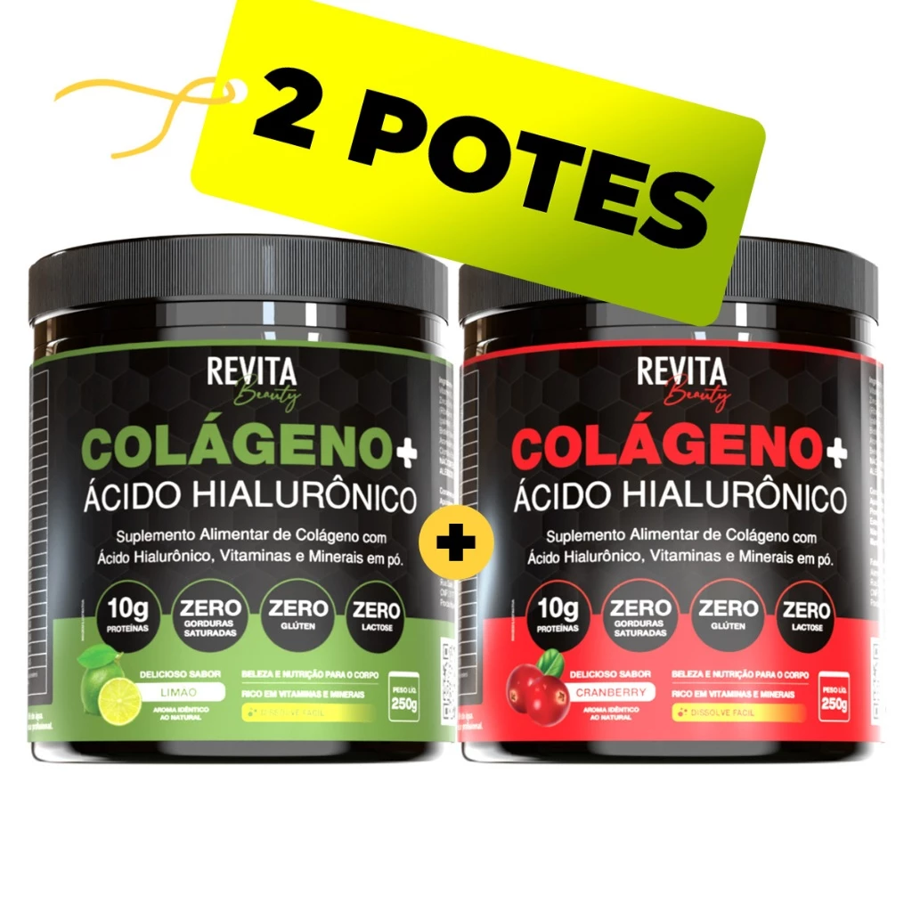 Colágeno com Ácido Hialurônico | Sabor CRANBERRY e LIMÃO  Zero Açúcar e Verisol - Envio Rápido — imagem 1