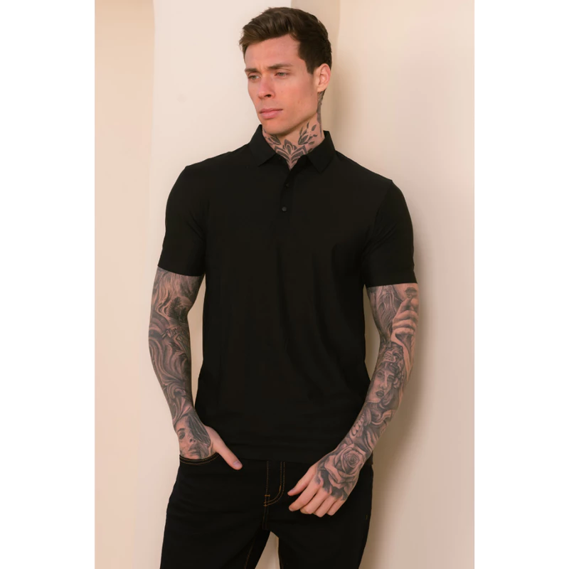 Camisa Polo Masculina de Poliamida com Gola — foto 8