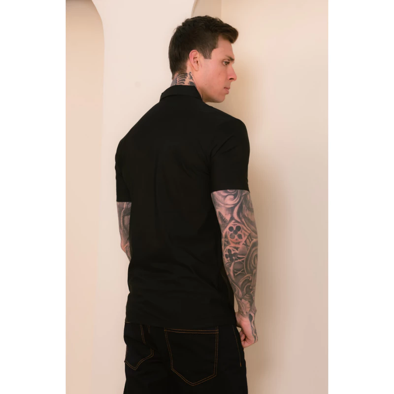Camisa Polo Masculina de Poliamida com Gola — foto 9