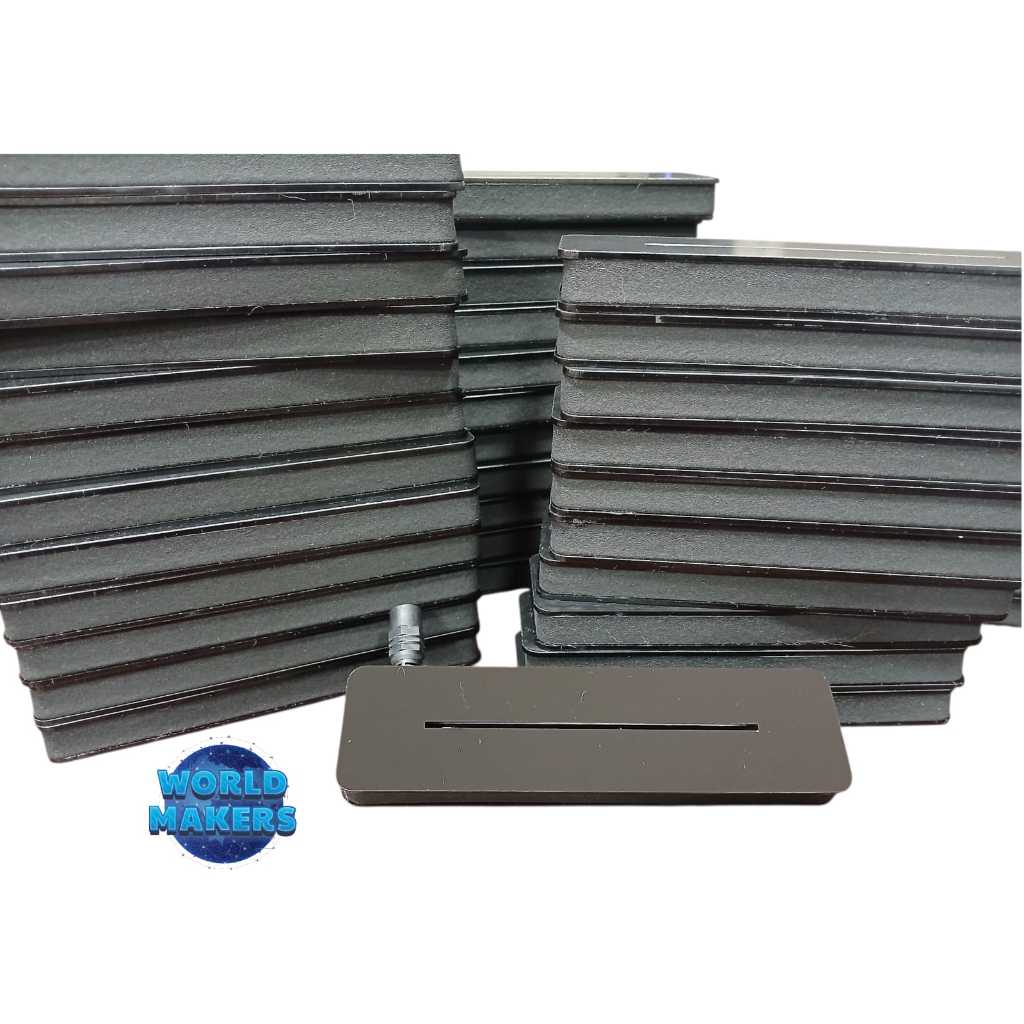 KIT 10 BASES DE LED PRETA DE ACRILICO 15X4 DIVERSAS CORES " WORLD MAKERS " em Oferta na Shopee