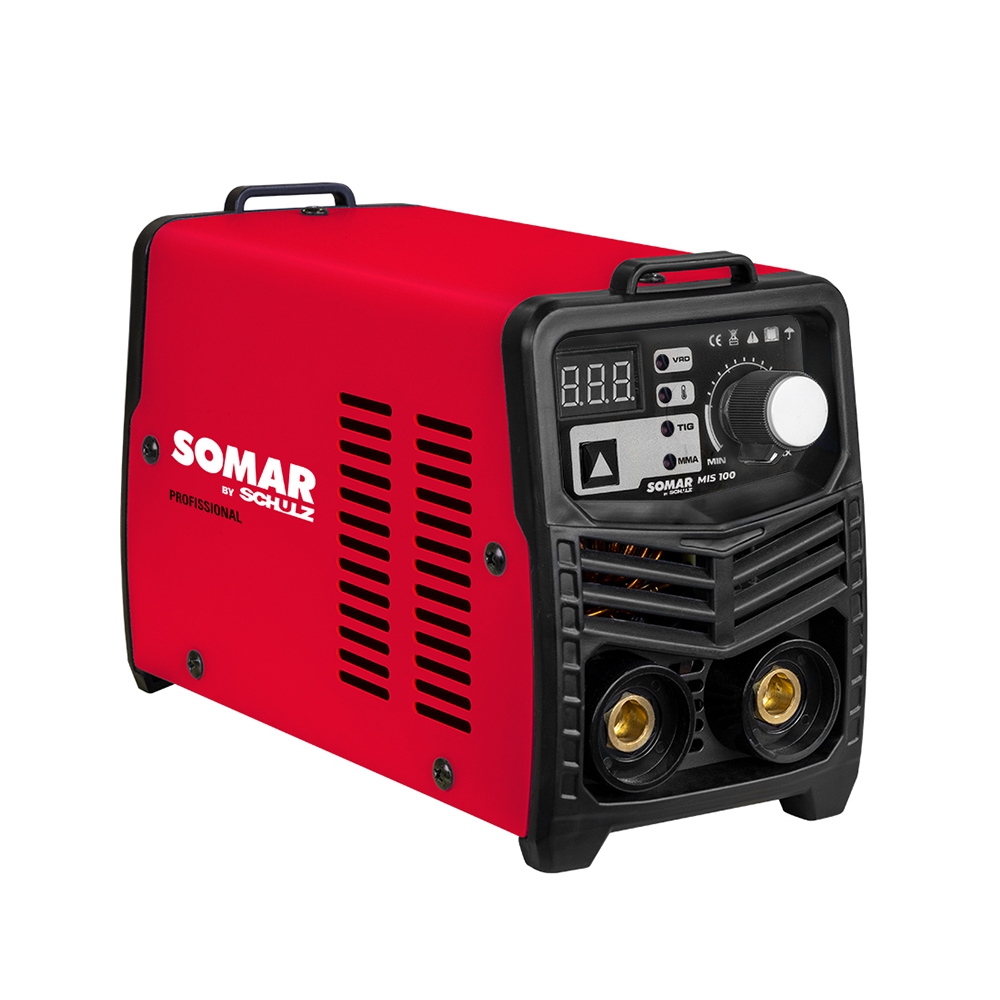 Máquina Inversora de Solda Portátil 127V 4kVA 100A Somar MIS 100 Profissional com acessórios