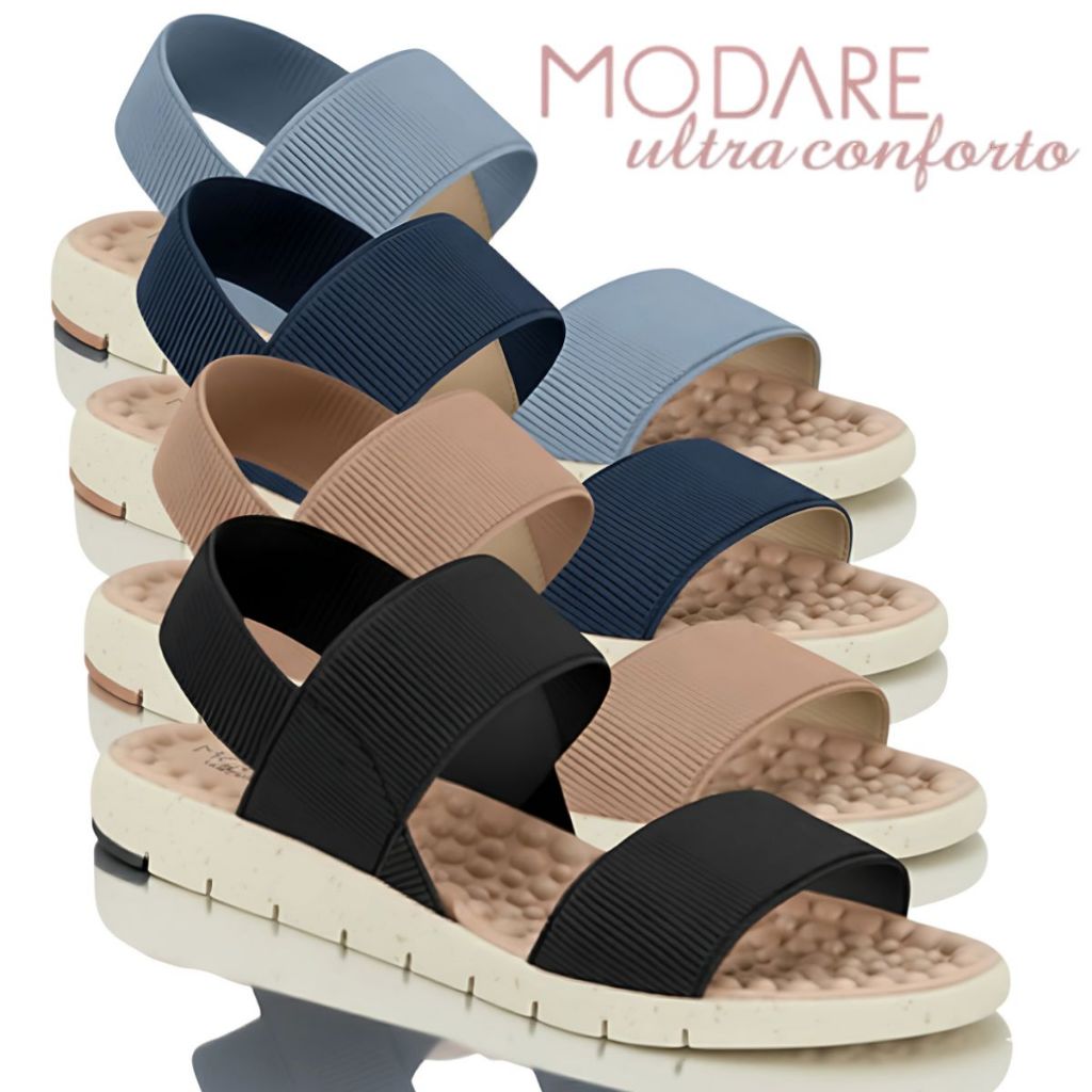 Sandalia Modare Original Ortopedica Feminina Papete Ultraconforto Flatform Esporao Massageadora Casuala