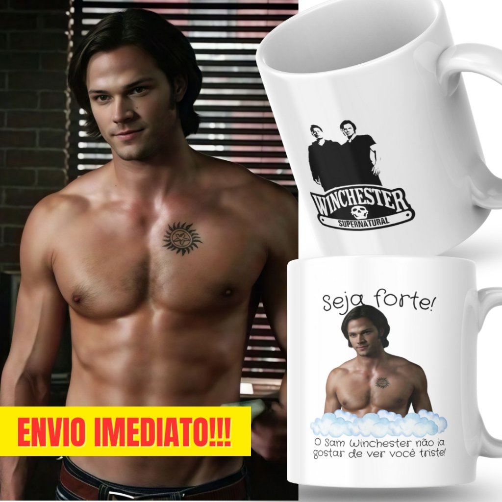 Caneca Xicara Porcelana Seja Forte Supernatural Sam Winchester Personalizada Presente Decoração
