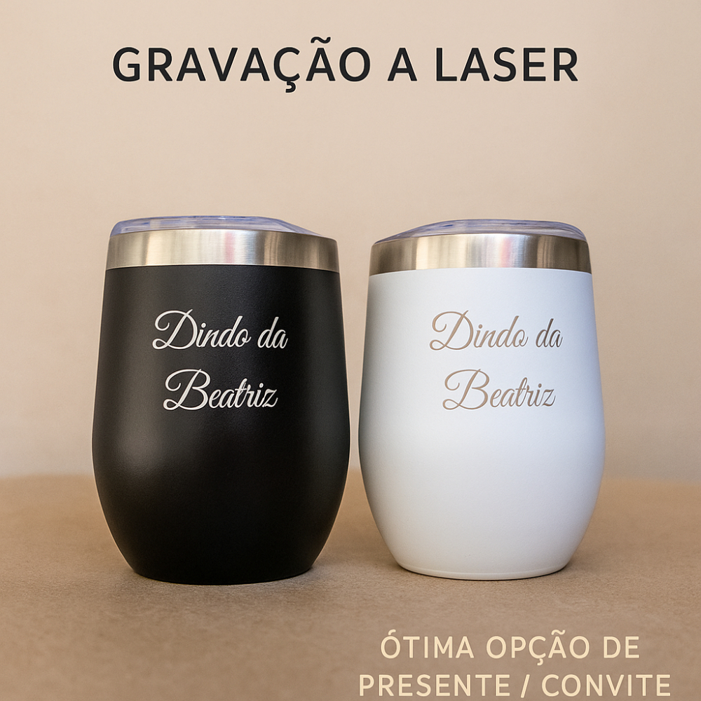 Kit 2 Copos Cuia Térmicos Personalizados – Presente Ideal para Dinda, Dindo, Madrinha ou Padrinho
