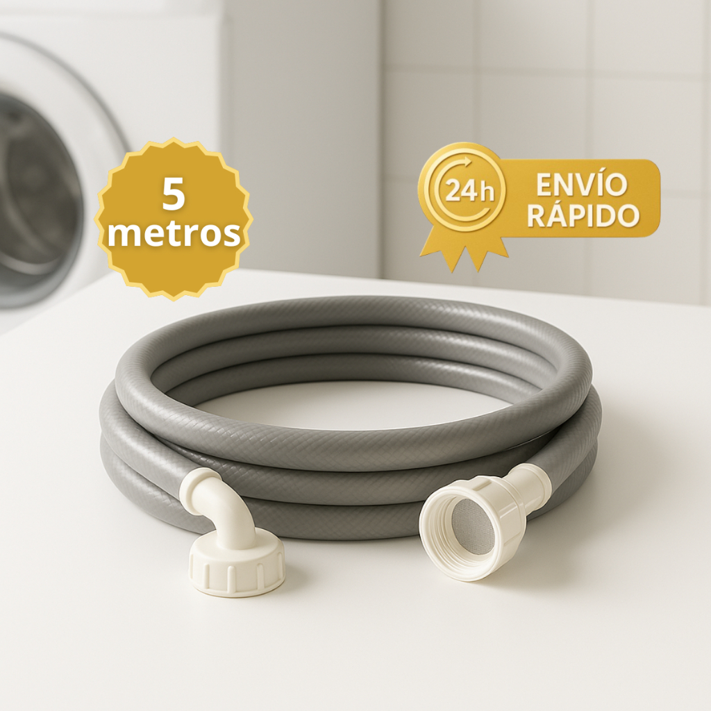 Mangueira Entrada Máquina de Lavar 5 Metros Agua Lavadora Brastemp, Eletrolux, Consul, Universal