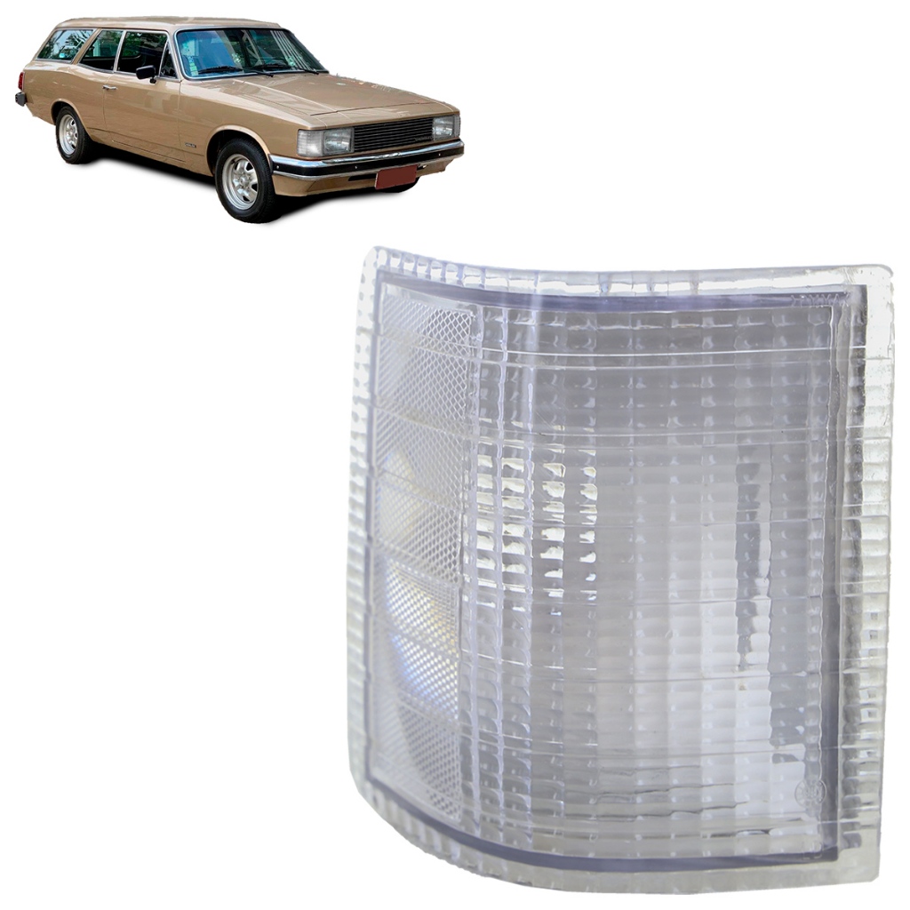 Pisca Seta Dianteira Caravan 1980 1981 1982 1983 1984 1985 1986 1987 Cristal Lente Estriada Acrilico