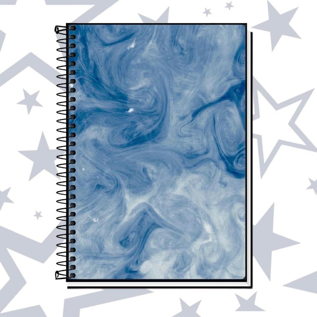 Caderno azul 1,10,15 ou 20 Matérias Design Exclusivo  Capa Dura Premium | Ideal para Escola, Faculdade ou Presente em Oferta na Shopee