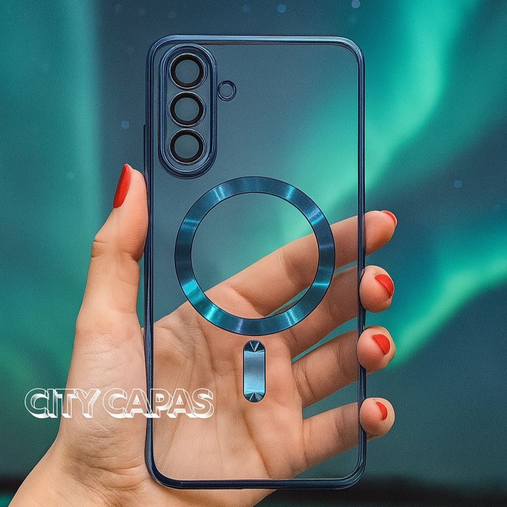 City Capas – Capinha Samsung S24/S23/S21/S20FE A56 A36 A26 A16 A06 Transparente Indução Magnética