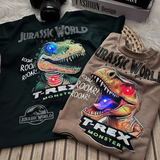 Camiseta  Led Dinossauro Jurassic Pisca Pisaca Blusa Menino em Oferta na Shopee
