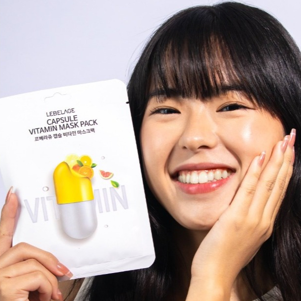 Máscara Facial Coreana Lebelage Vitamin Mask Pack Hidratação Profunda Ilumina Re...