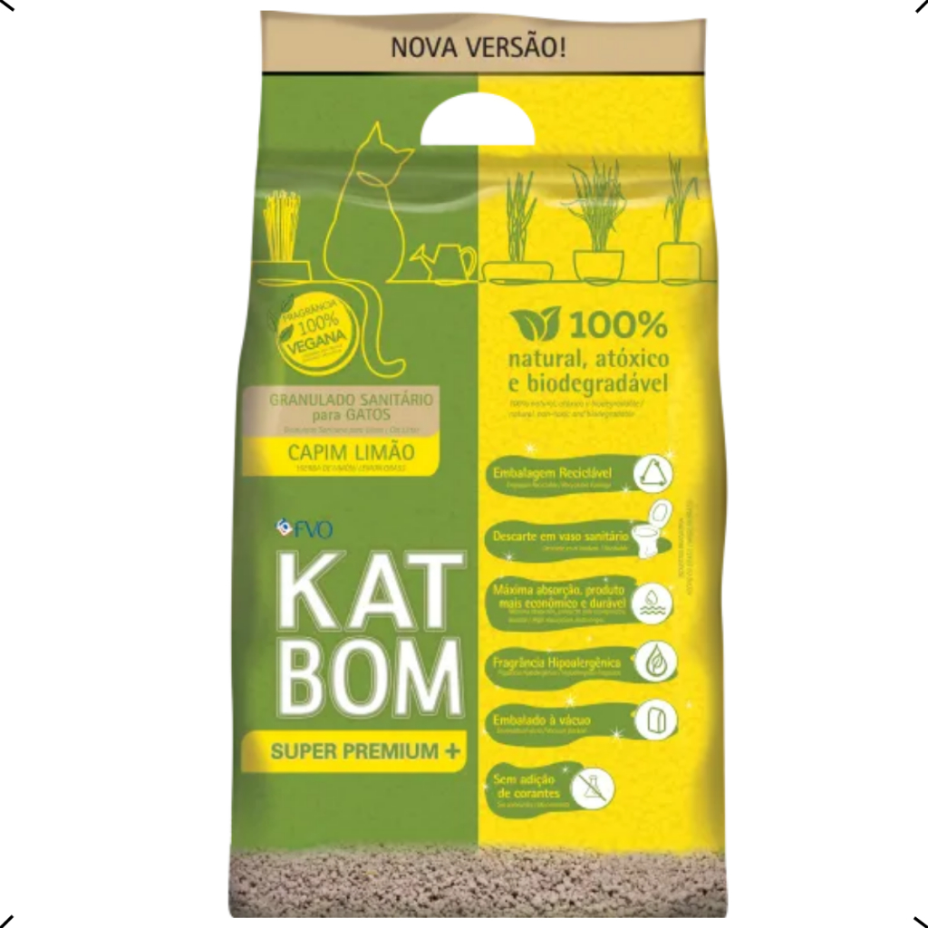 GRANULADO SANITARIO KATBOM CAPIM LIMAO 6KG em Oferta na Shopee
