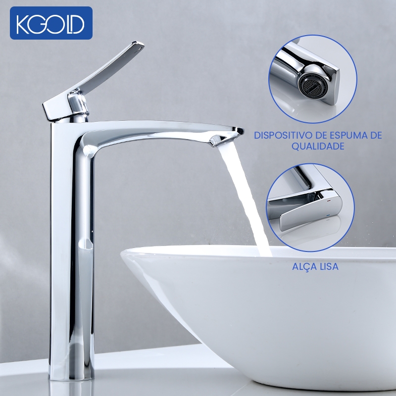 Torneira de bancada com bica alta para pias e lavatórios - versão quente e fria em Oferta na Shopee