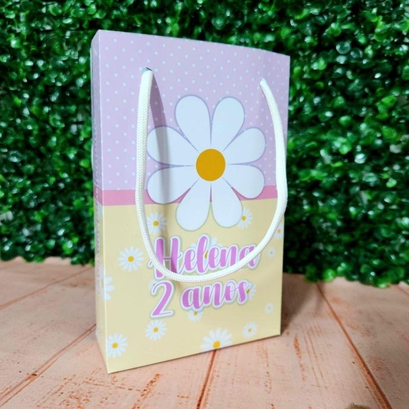 Sacolinha Surpresa Personalizada Lembrancinha de Aniversário Margarida - Margaridas Festa Infantil