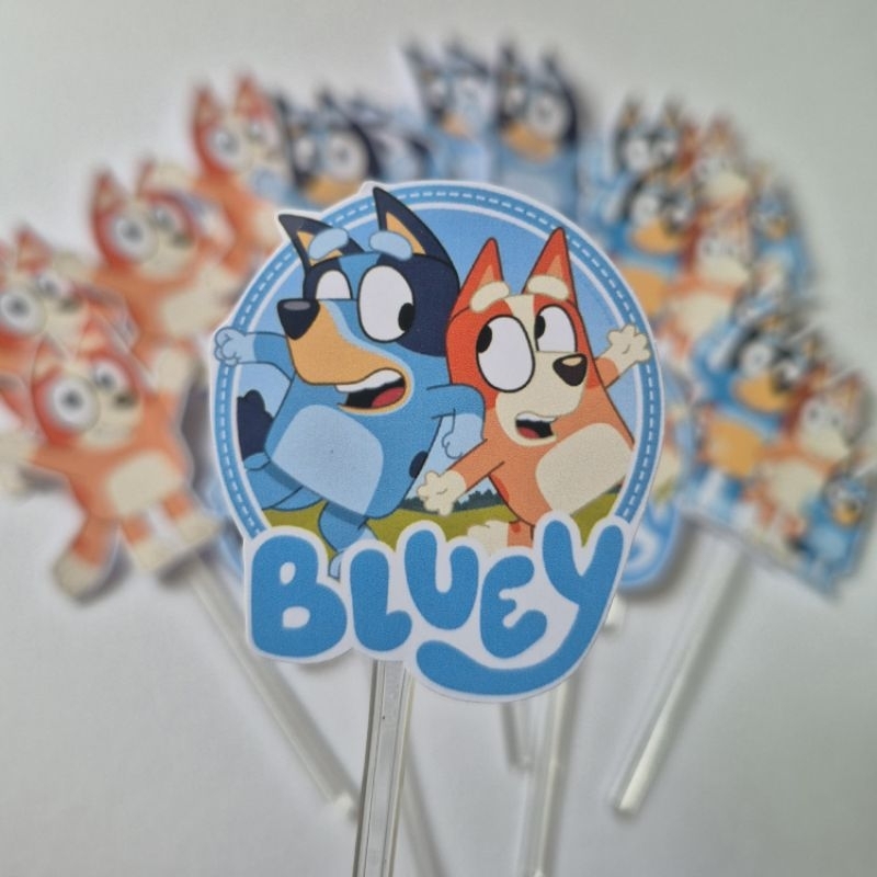 Topper de cupcake Bluey e Bingo