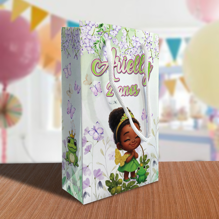 Sacolinha Princesa Tiana Baby Personalizada Kit Festa Lembrancinha Princesas Sacola  a princesa e o sapo