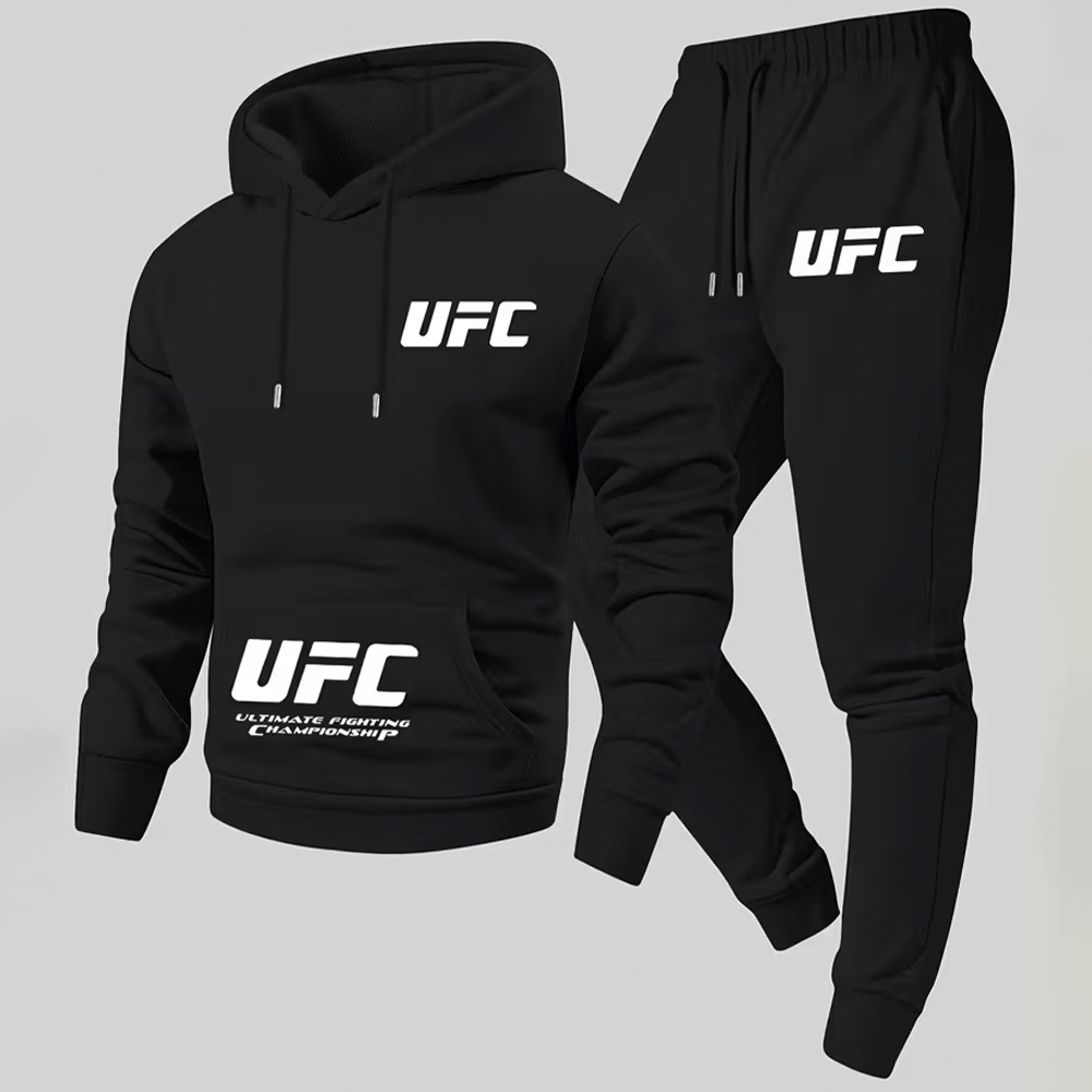 Conjunto Moletom Calça Algodão UFC Ultimate Luta Estilo Unissex Moda