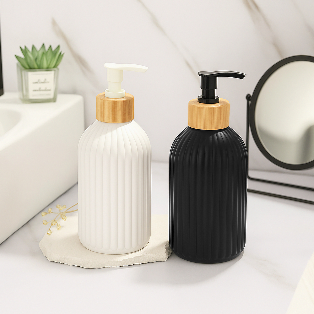 Dispenser Saboneteira Porta Sabonete Shampoo Detergente Condicionador Álcool em Gel 500ml Vidro em Oferta na Shopee