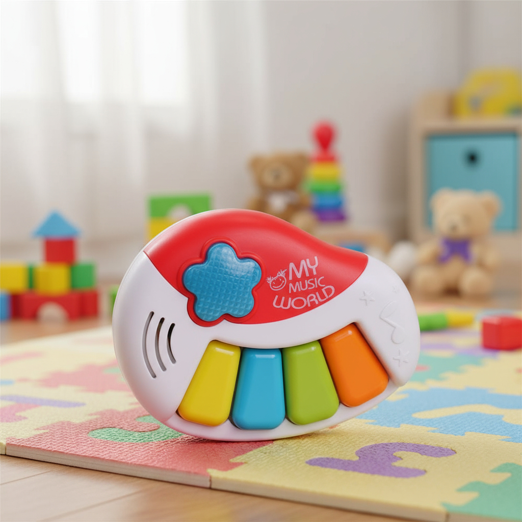 Teclado Musical Infantil Com Luz e Som Brinquedo Educativo Sensorial Brinquedo Bebê + 18 Meses