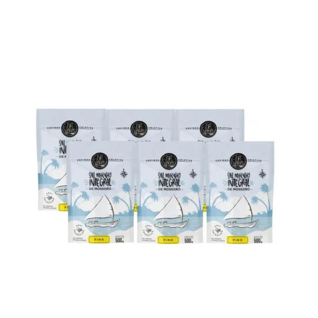 Kit 6 Sal Marinho Fino Integral Mossoró Br Spices500g em Oferta na Shopee