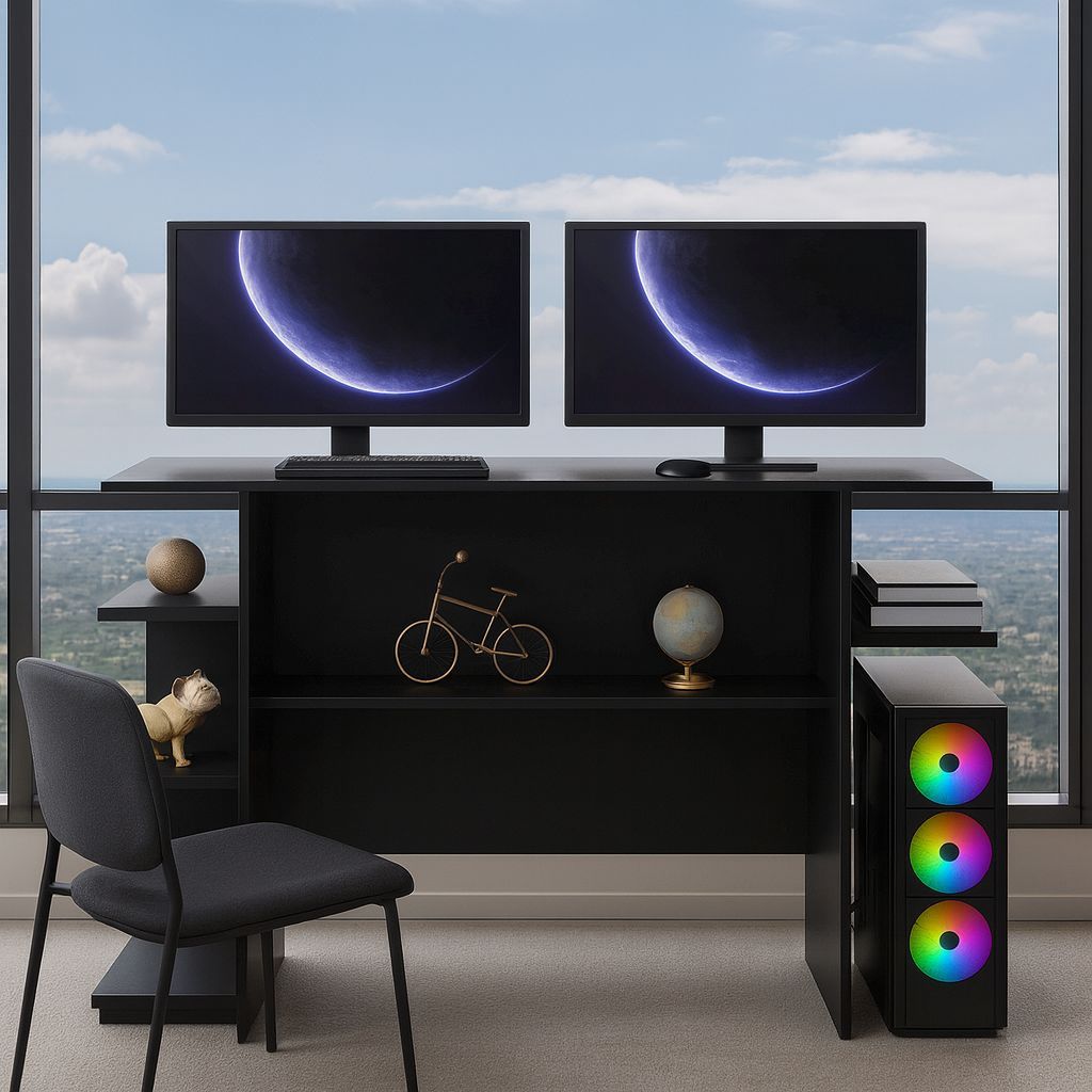 Mesa Gamer Escrivaninha Moderna – Funcional Multiuso p/ Computador, Quarto e Escritório