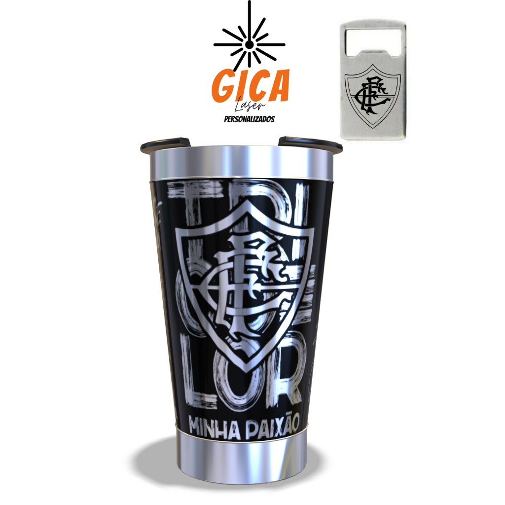 Copo Térmico Personalizado FLU Time com Gravação 360º a Laser 473ml em Oferta na Shopee
