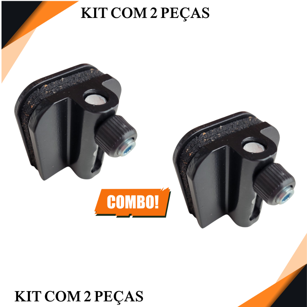KIT 2 PEÇAS, Trava trinco 1521 cor preto em alumínio para porta de vidro