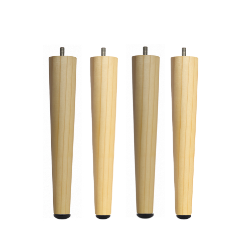 Kit 4 Pés Palito Madeira 30 cm c/ Haste para Sofá Mesa Móveis e Decoração Puffs