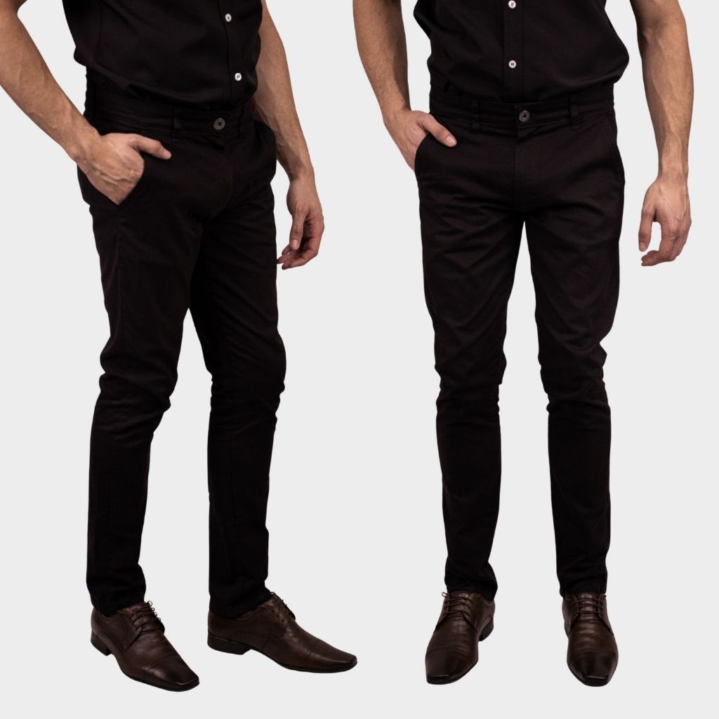 Kit 2 Calça Alfaiataria Masculina Slim Fit Calça Sarja Masculina Premium