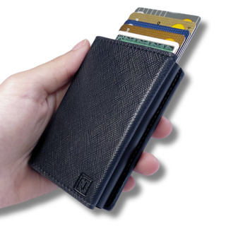 Carteira Masculina Preto Porta Cartão Antifurto Slim Feminina Rfid Couro PU Fibra Exclusive Ravena em Oferta na Shopee