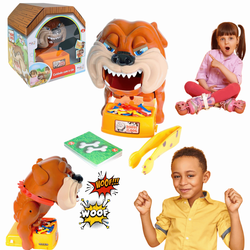 Jogo buldogue pega ossos não acorde cachorro interativo brinquedo infantil familia educativo brincar