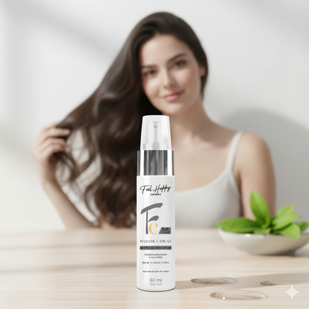 Perfume e Brilho Capilar Ação Brillho Especial com Blend de Vitaminas 60ml da Feel Happy
