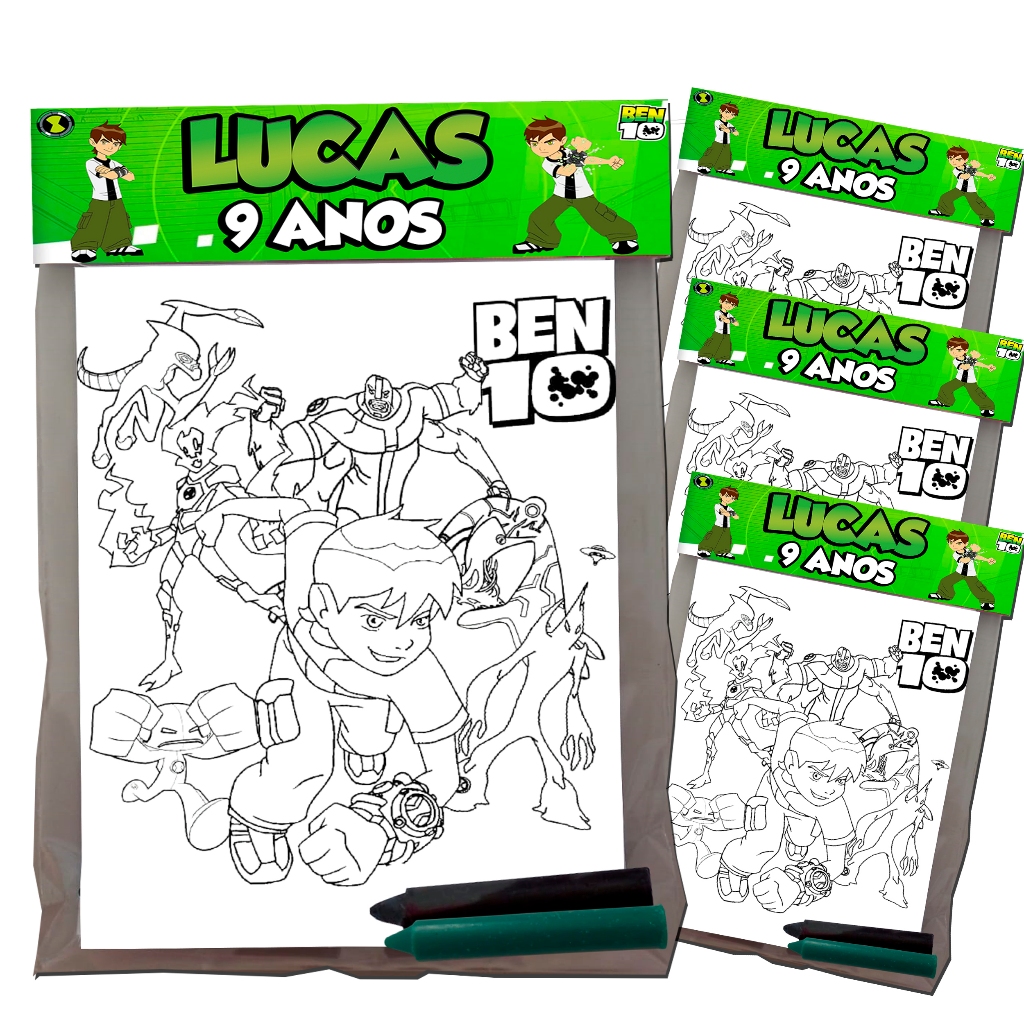 Kit's para colorir Personalizado Festa Infantil Ben10 Lembrancinhas Ben 10 em Oferta na Shopee